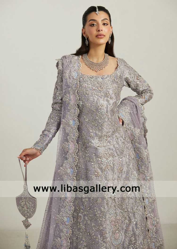 Pakistani Bridal Dress with richly hand embellished Lehenga